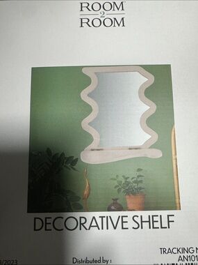 Decorative Shelf Mirror in Beige New in Box
